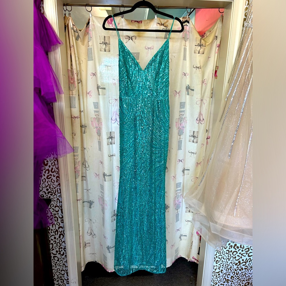 Teal Glitz Dress